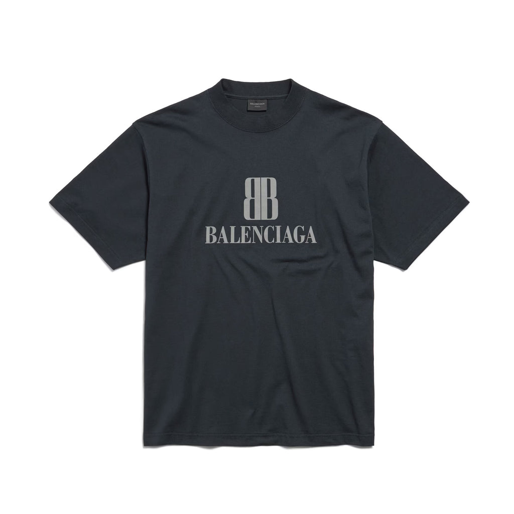 Balenciaga Men's Summer Solid Color Letter Print Round Neck Cotton Short Sleeve T-Shirt #77337