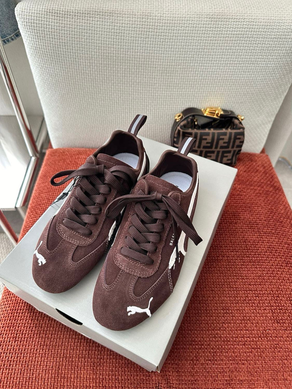 Balenciaga X PUMA SPEEDCAT BALENCIAGA Men's And Women's Spring/fall Fashion Casual Round Toe Lace Up Flat Low Top Thin Suede Sneakers Casual Shoes #79286