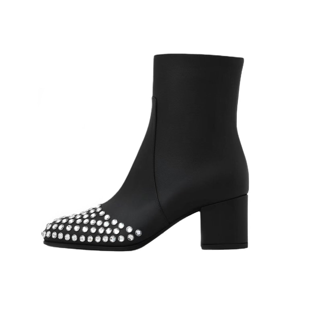 Alaia Women's Autumn/winter Fashion Round-toe Full-covering Cowhide Suede Short Boots Shoes #78177