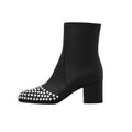 Alaia Women's Autumn/winter Fashion Round-toe Full-covering Cowhide Suede Short Boots Shoes #78177