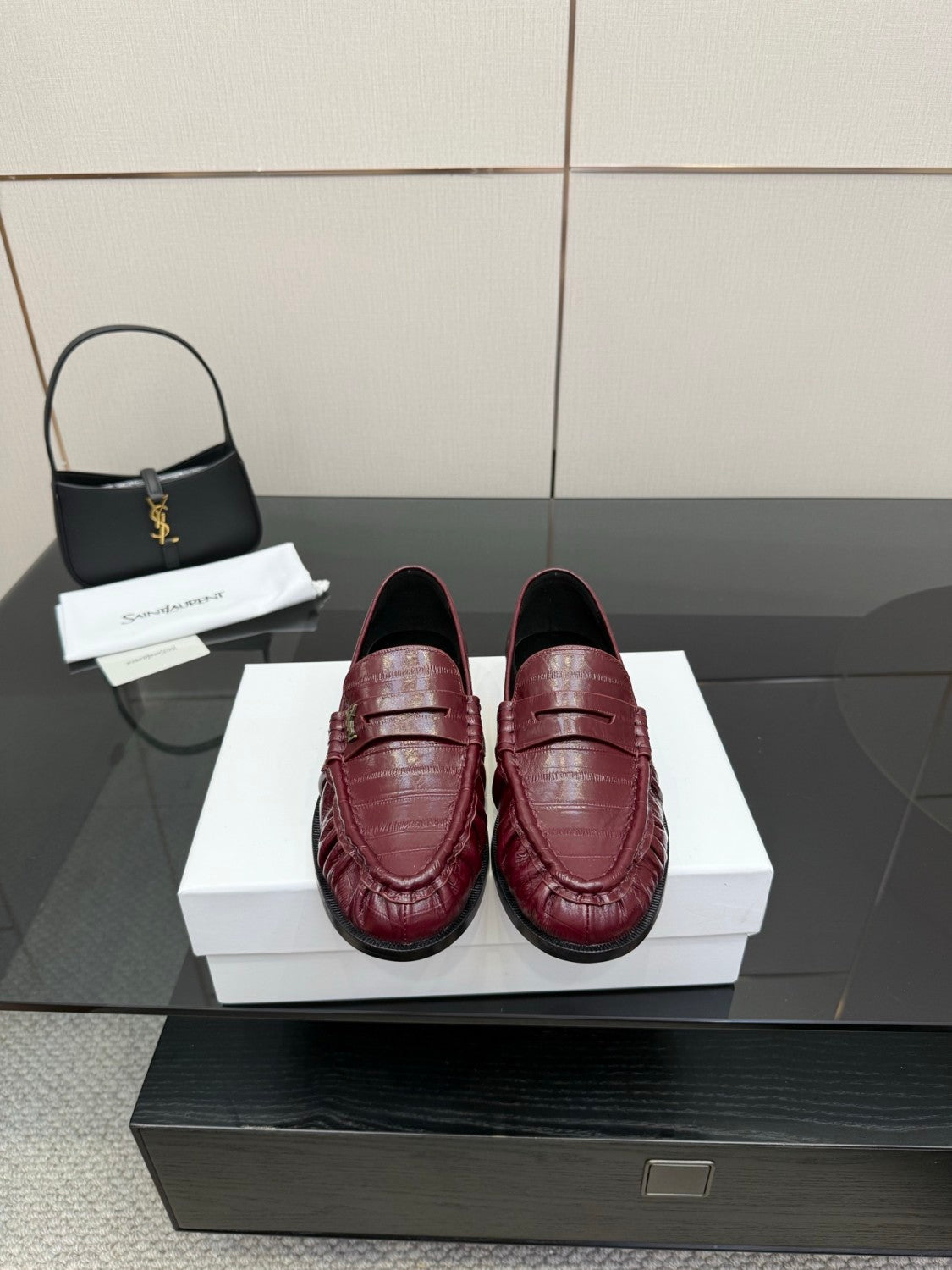 Saint Laurent Women's Autumn/Winter Fashion Casual Sheepskin Suede Round Toe Slip On Flat Loafers Casual Shoes #78376