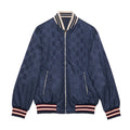 Gucci Men's Spring and Autumn Navy Reversible Round Neck Zipper Sport Long Sleeve Jacket #73214