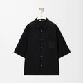 Loewe Men's Summer Solid Colour Embroidered Logo Printed Linen Single Breasted Short Sleeve Shirt #76797