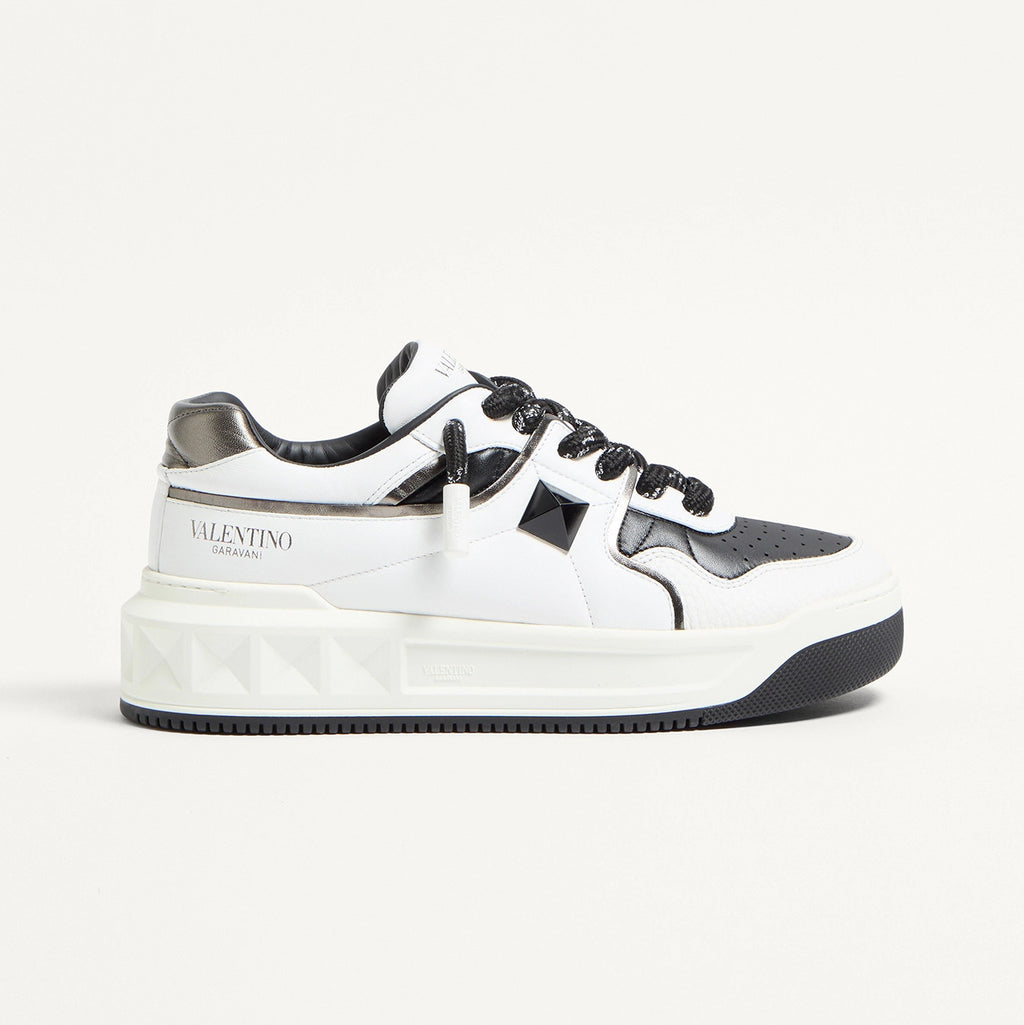 Valentino ONE STUD  Men's And Women's Spring/fall Fashion Casual Round Toe Lace Up Flat Low Top Leather Thick Laced Sneakers Shoes #79276