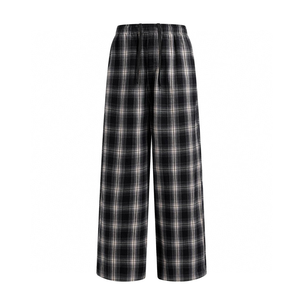 Balenciaga Men's Early Fall New Plaid Splicing Old Pants Loose Silhouette Loose Straight Casual Pants Ngvp #2432