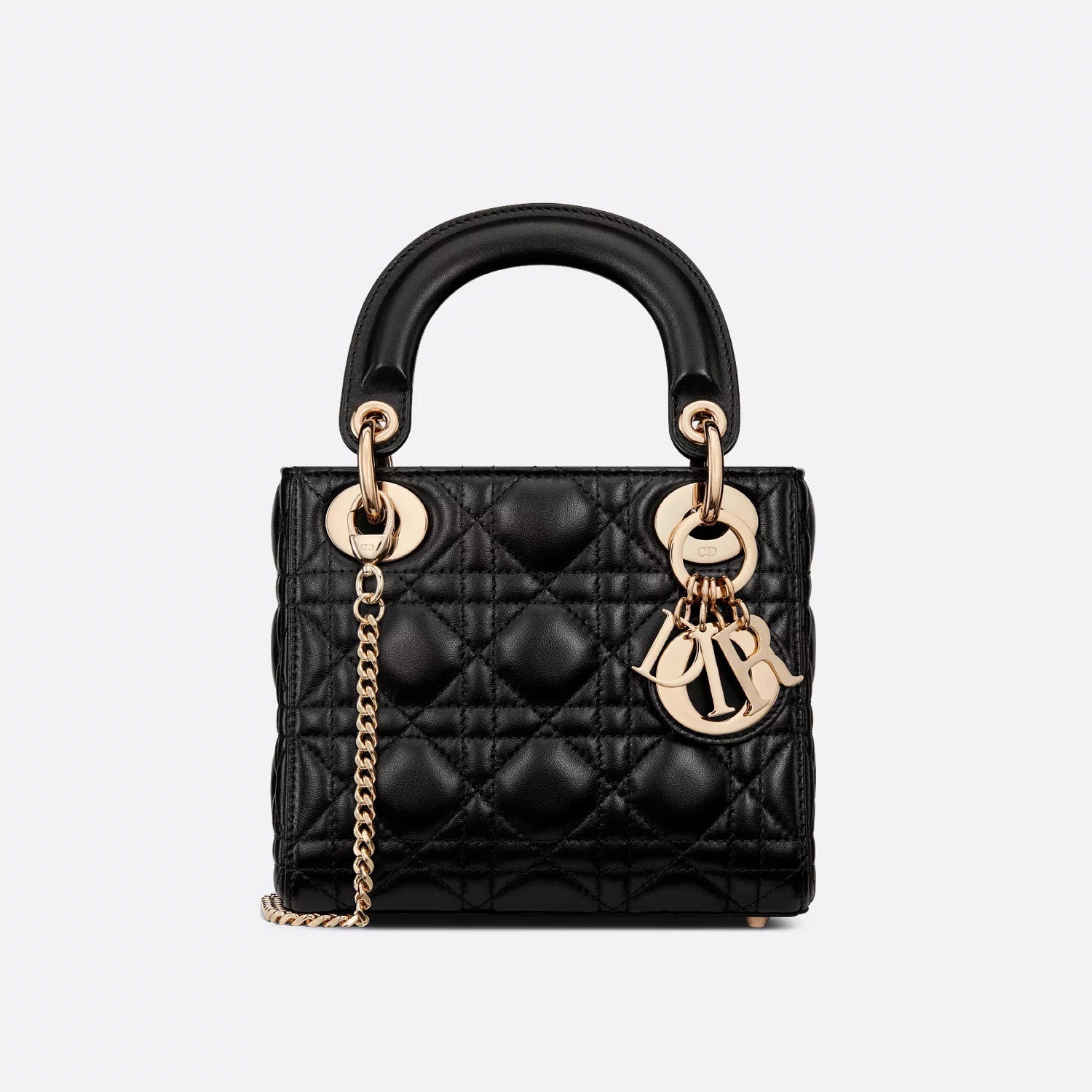 Dior Lady Women's Solid Color Metal Pendant Removable Chain Shoulder Strap Wicker Pattern Sheepskin Leather Single Shoulder Crossbody Handbag Bag Bags #77983