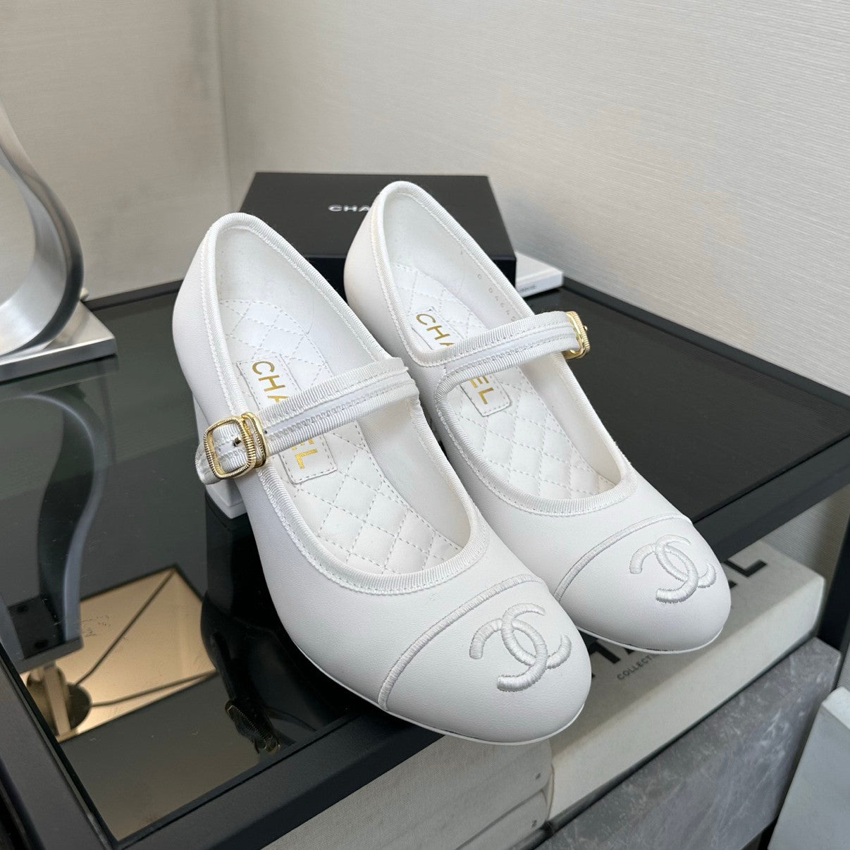 Chanel Women's Spring/Fall Fashion Classic Round Toe Slip On Solid Color Chunky Heel Buckle Mary Jane Shoes Casual Shoes #79251