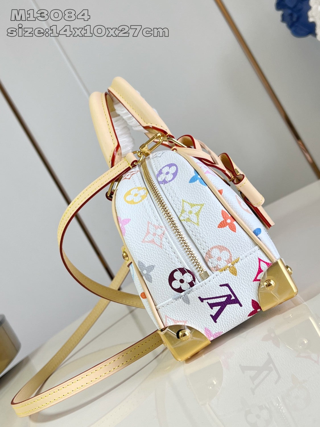 Louis Vuitton LV x TM Handbag East West Women's Removable Shoulder Strap Zipper Closure Colorful Monogram Printed Printed Coated Canvas Leather Trimmed Shoulder Crossbody Bag Bags #75437
