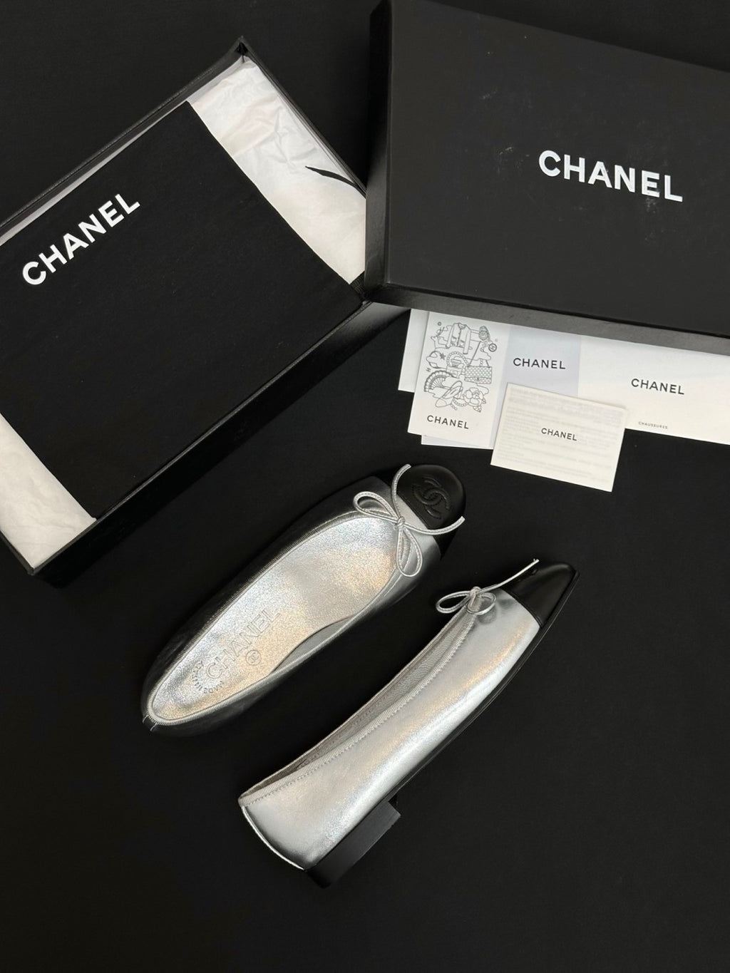 CHANEL Ballet Flats Lambskin Burgundy Pink #387089