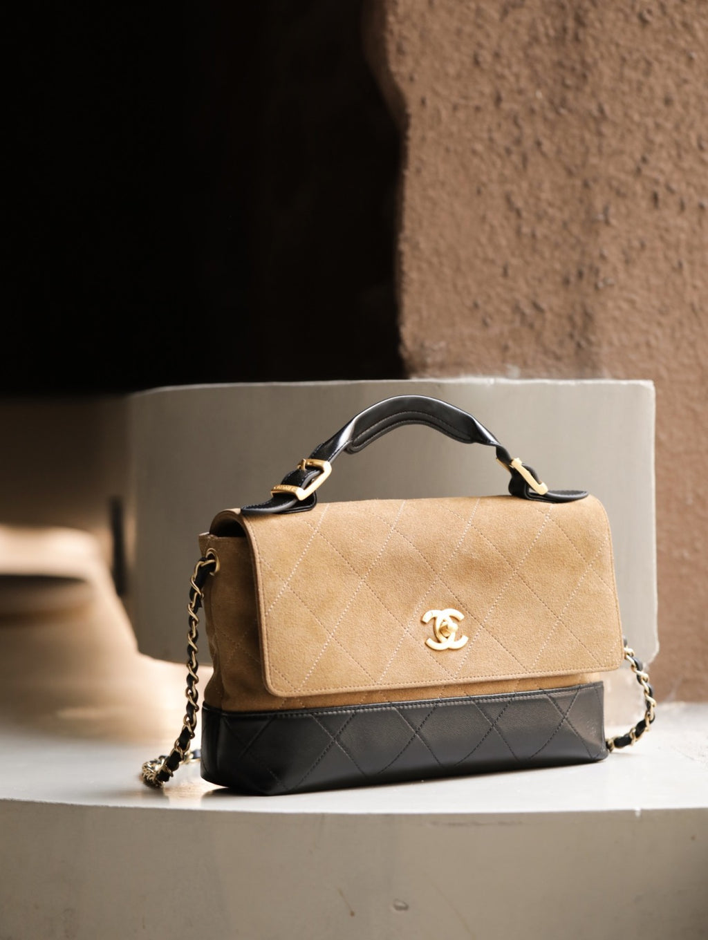 Chanel Women's Fashion Classic Suede Color Block Chain Handbag Tote Crossbody Bag Bags AS5637-B20827-U1536 #79236