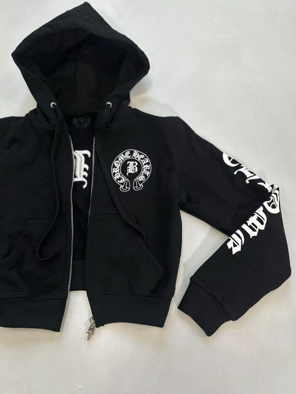 Chrome Hearts Women's And Men's  Spring/Fall Fashion Casual Solid Color Letter Print Hooded Zipper Short Jacket #78689