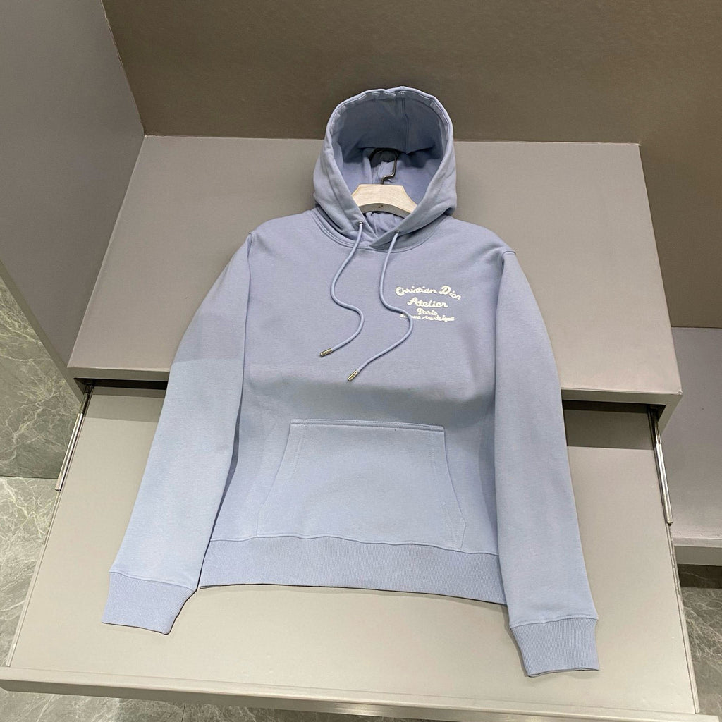 Dior Men's Autumn and Winter Solid Colour Embroidered Logo Pullover Thickened Hooded Sweatshirt #97852