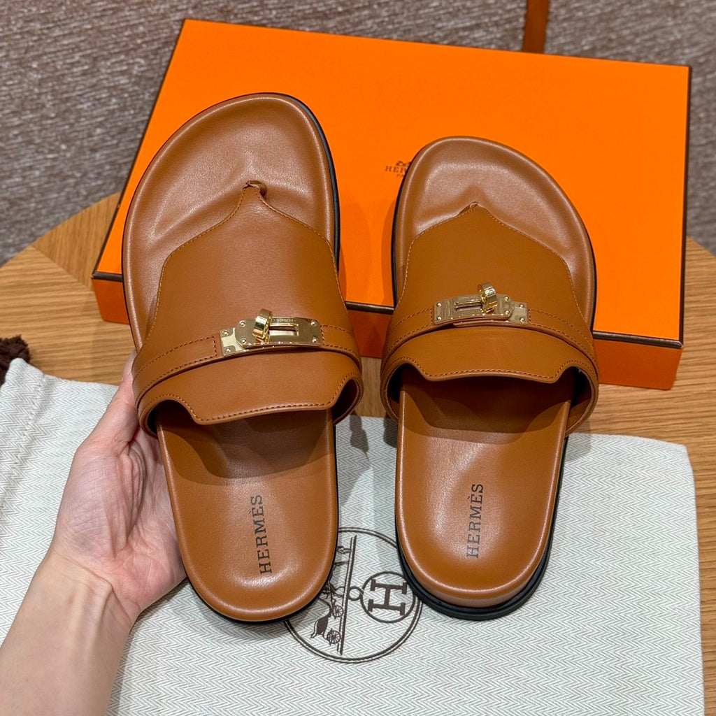 Hermes Men Women Spring Summer Autumn Empire Slippers Solid Color Suede Rubber Bottom Comfortable Casual Flat Sandals Shoes #81196