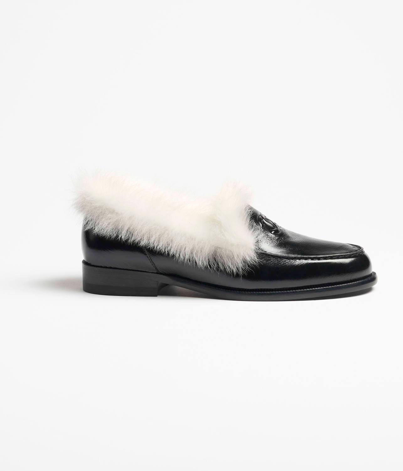 Chanel Women's Flat Loafers Suede Glossy Pleated Lambskin And Double-Sided Shearling Lambskin #333067