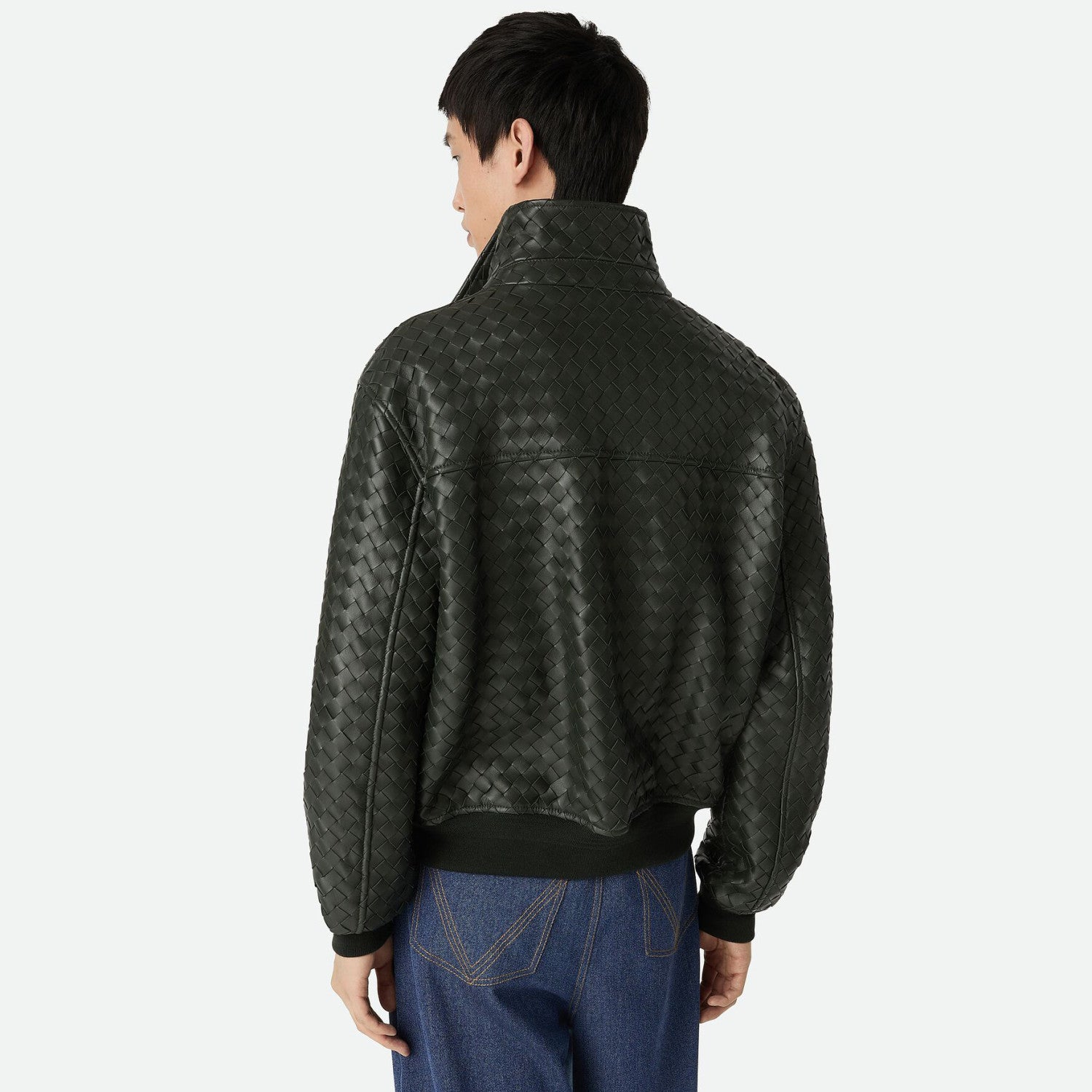 Bottega Veneta Men's And Women's Fall/Winter Fashion Casual Solid Color Hand Knitted Sheepskin Suede Zipper Jacket #78925