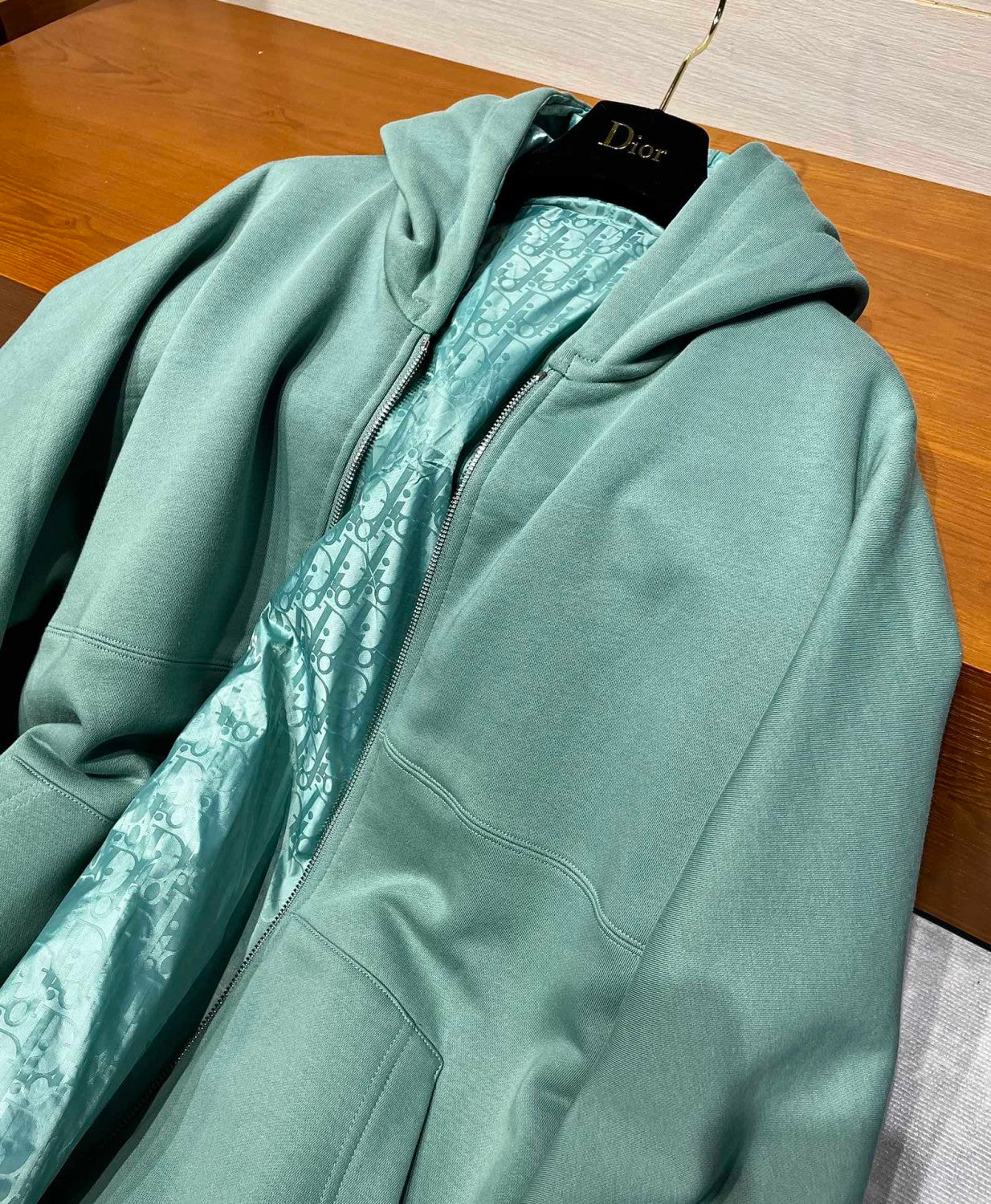 DIOR Men's Spring Autumn Solid Colour Letter Printed Reversible Wearable Zip Hooded Long Sleeve Jacket #76629