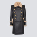 Balmain Men's Winter Solid Color Double Breasted Lapel Fashion Long Fit Fur Coat Ngvp #7427