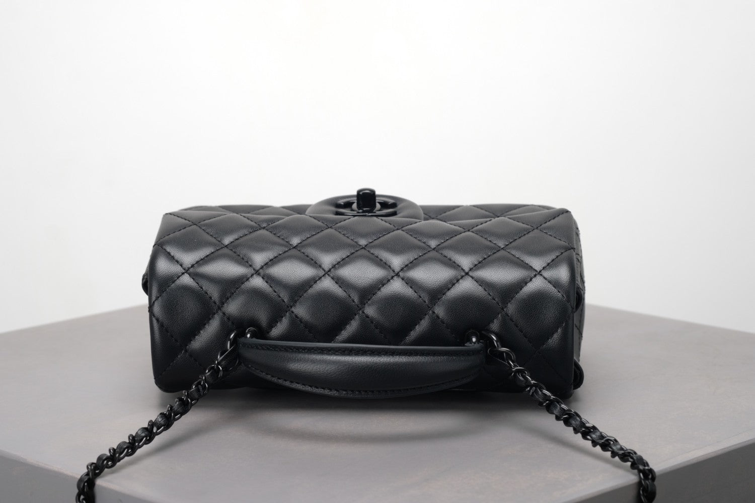 Chanel So Black Quilted Lambskin Mini Rectangular Classic Single Flap #378297