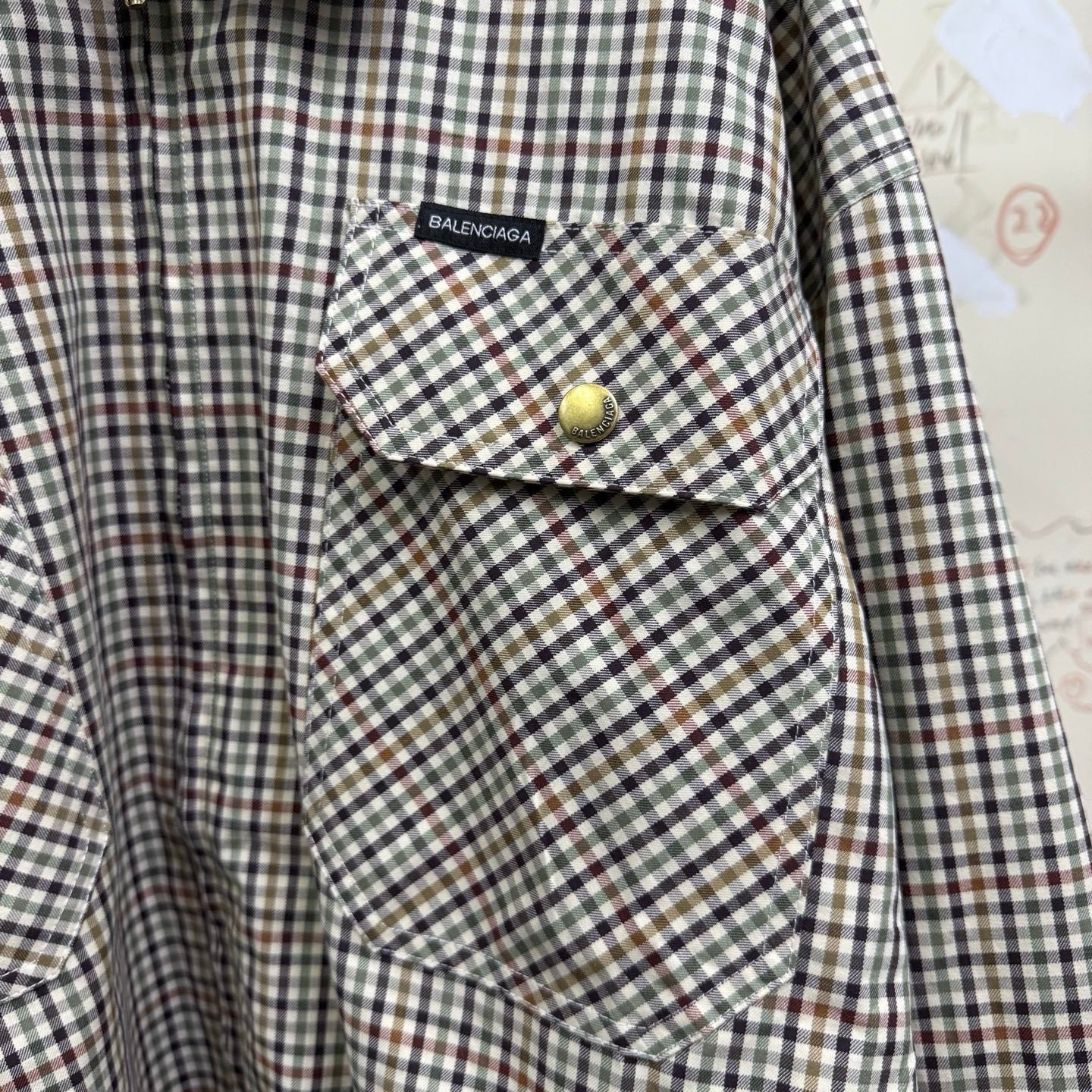 Balenciaga Men's And Women's  Fall/winter Fashion Casual Collared Zipper Plaid Shirt Style Oversized Jacket #79556