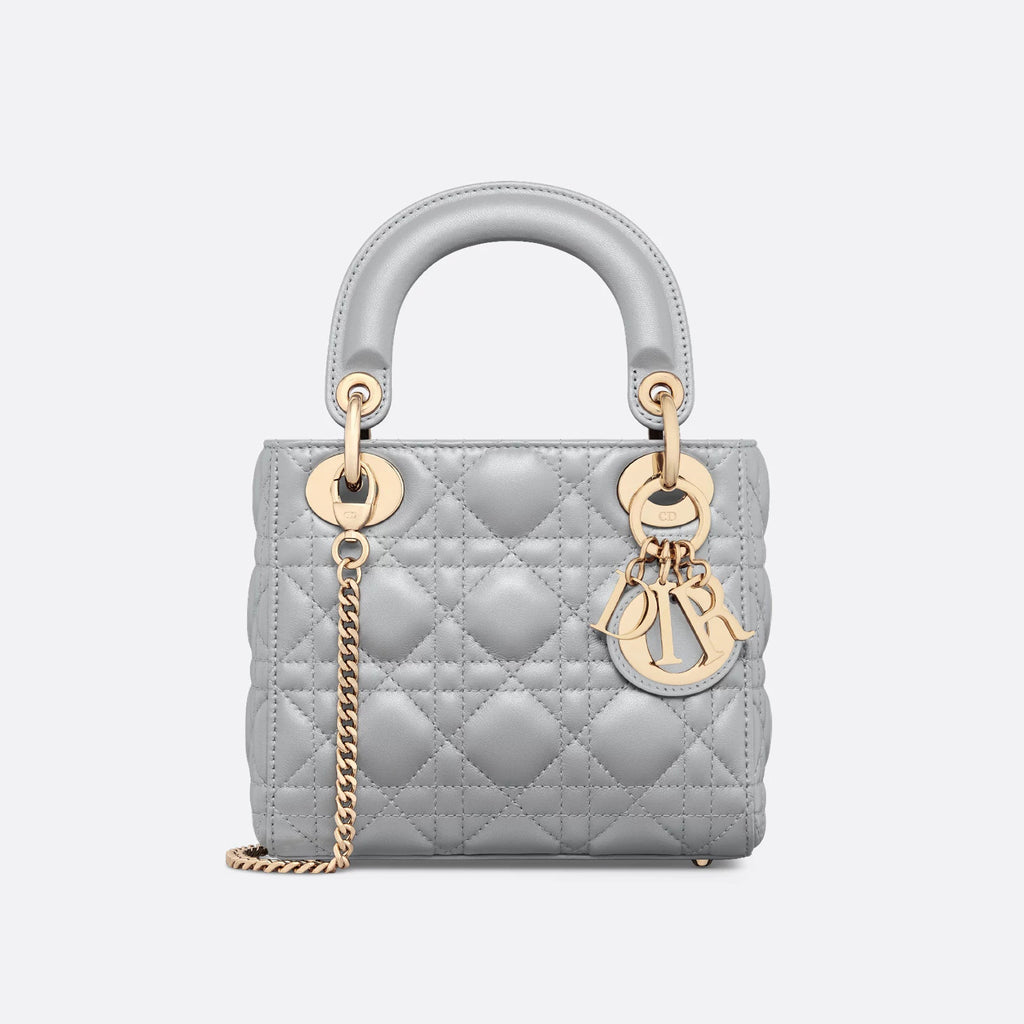 Dior Lady Women's Solid Color Metal Pendant Removable Chain Shoulder Strap Wicker Pattern Sheepskin Leather Single Shoulder Crossbody Handbag Bag Bags #77983