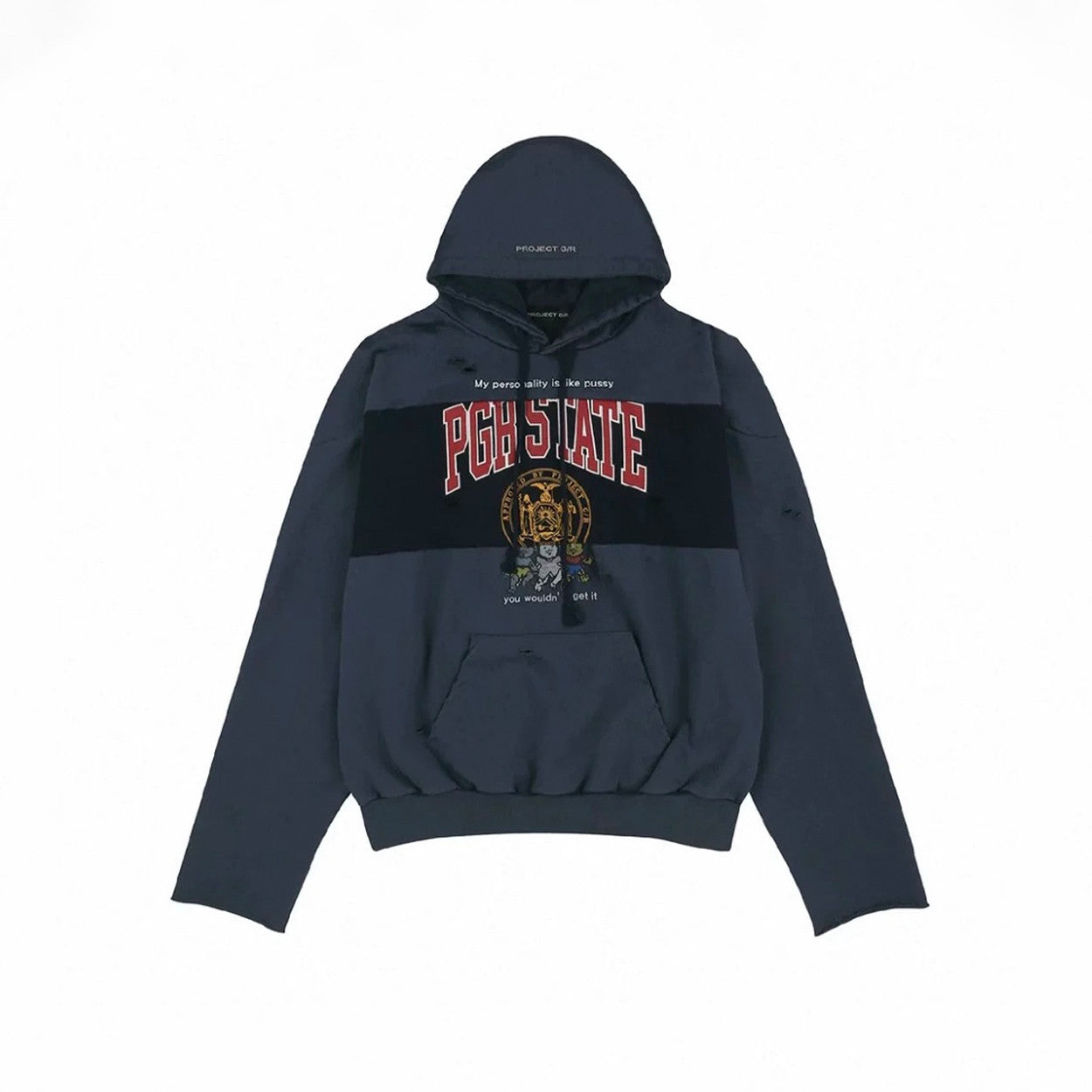 GRAILZ Men's Women's Spring And Autumn Cotton Do-Over Letter Printed Hole Breaking Loose Hooded Sweatshirt Ngvp #1912
