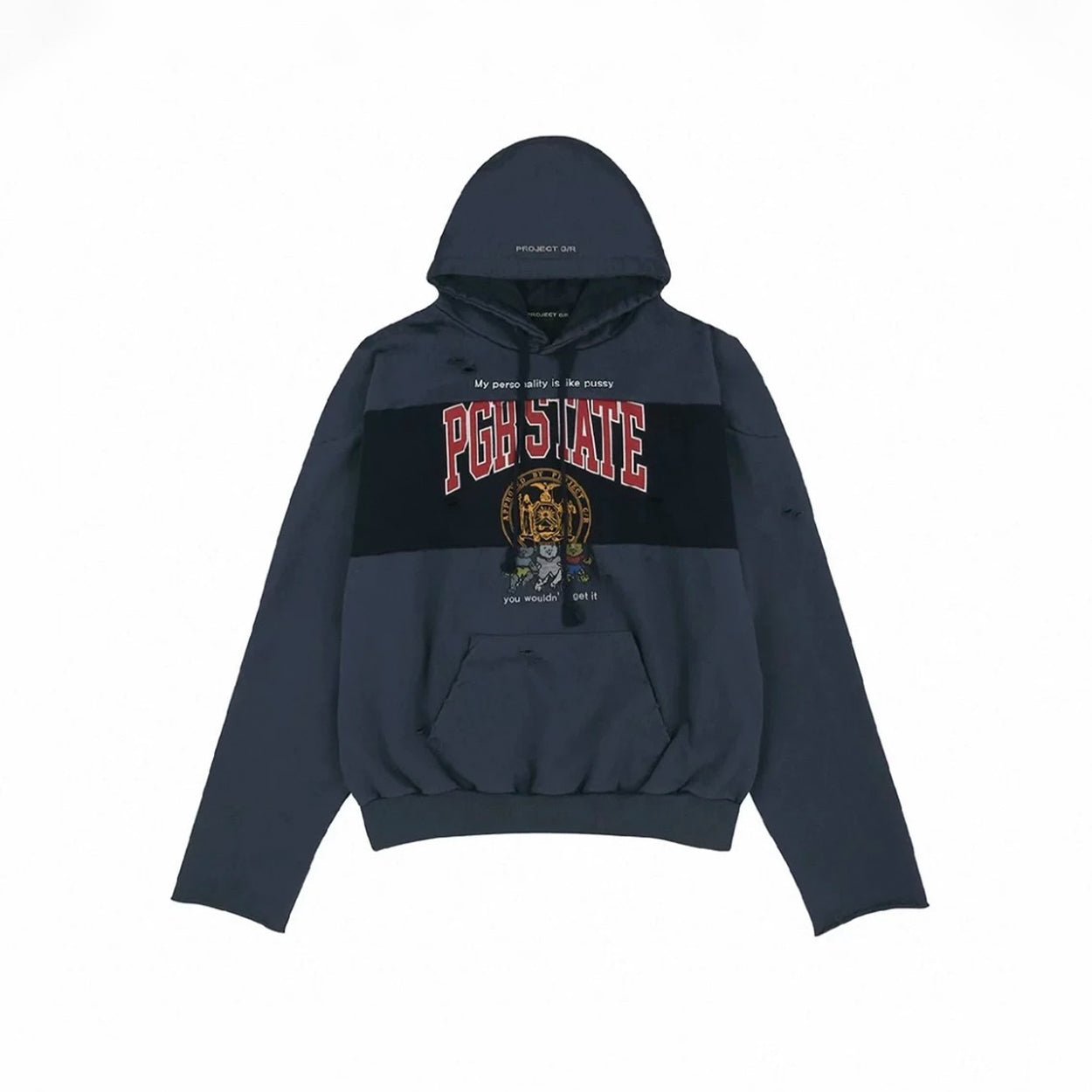 GRAILZ Men's Women's Spring And Autumn Cotton Do-Over Letter Printed Hole Breaking Loose Hooded Sweatshirt Ngvp #1912