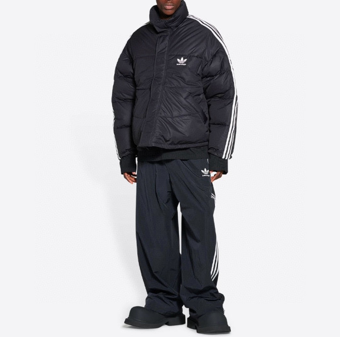 Balenciaga X Adidas Men's Winter Black Logo Print Stand Collar Puffer Down Jacket #73539