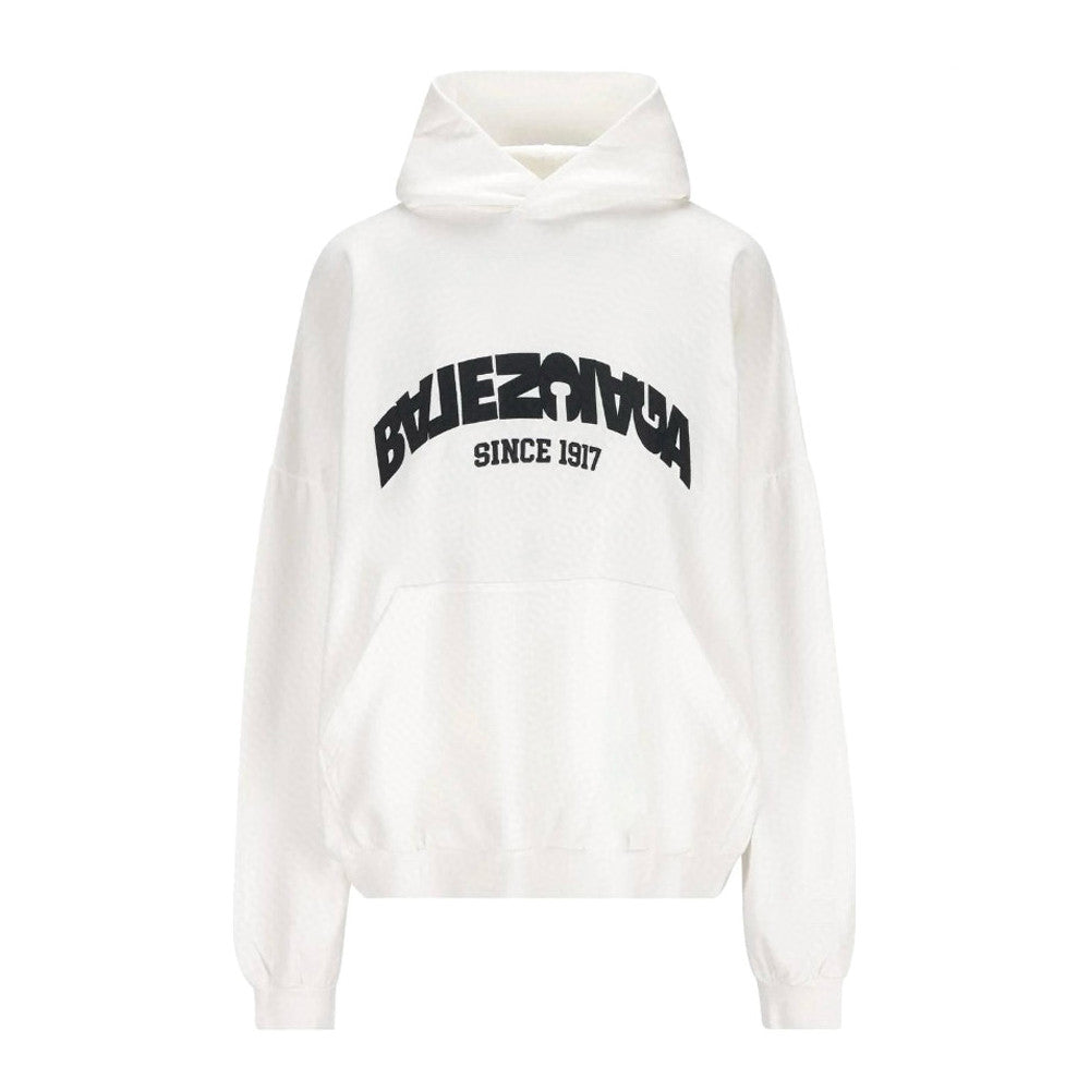 Balenciaga Men's Autumn and Winter Textured Letter Cotton Loose Fit Hooded Sweatshirt Pullover #97358