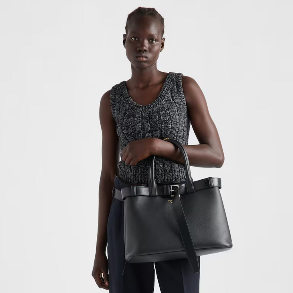 Prada Men's And Women's Buckle Leather Drawstring Handbag Large And Small Collection Fashion Trend Bag Bags 1BA434_2CY9_F03BH_V_OBO #76655