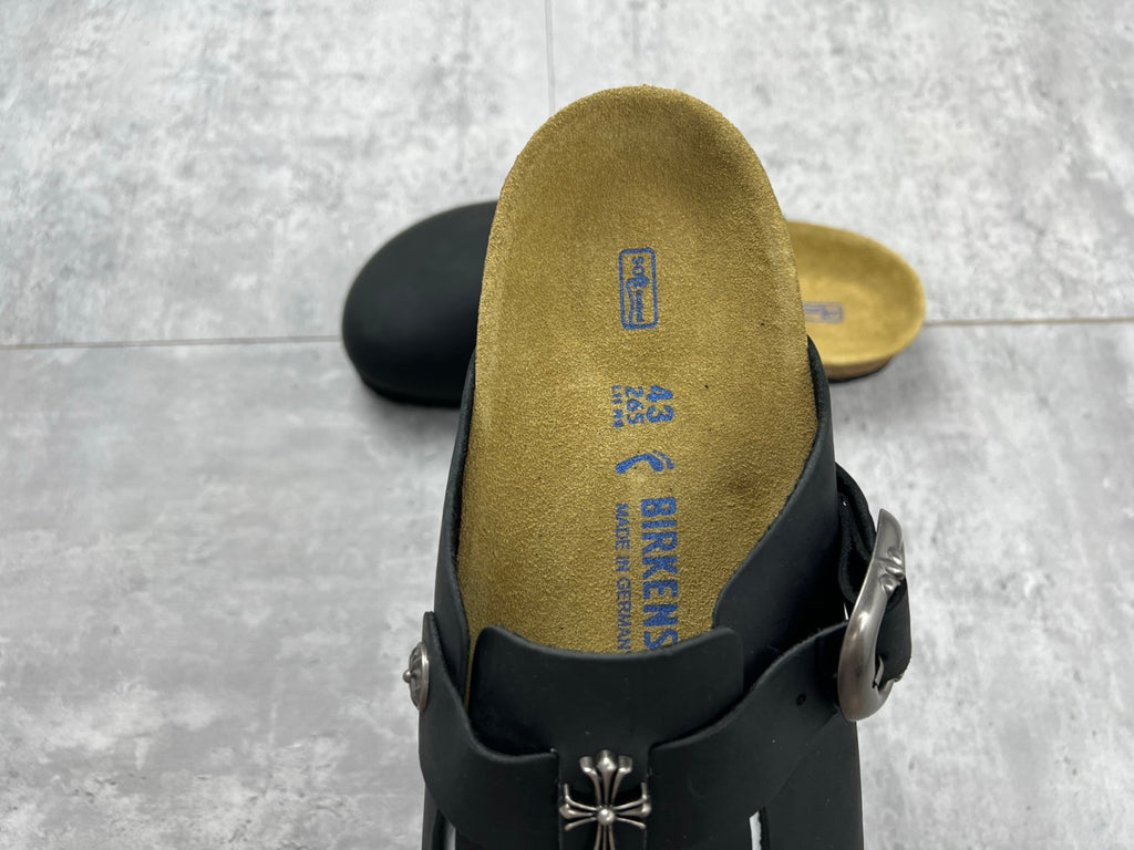 Chrome Hearts x Birkenstock Men's And Women's Spring Summer Round Toe Buckle Slippers Vacation Fashion Trend Cross Logo Sandals Shoes #81377