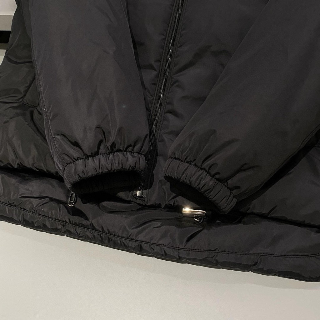 Prada Men's Autumn and Winter Solid Color Letter Logo Hooded Warm Zipper Long Sleeve Puffer Down Jacket #73867
