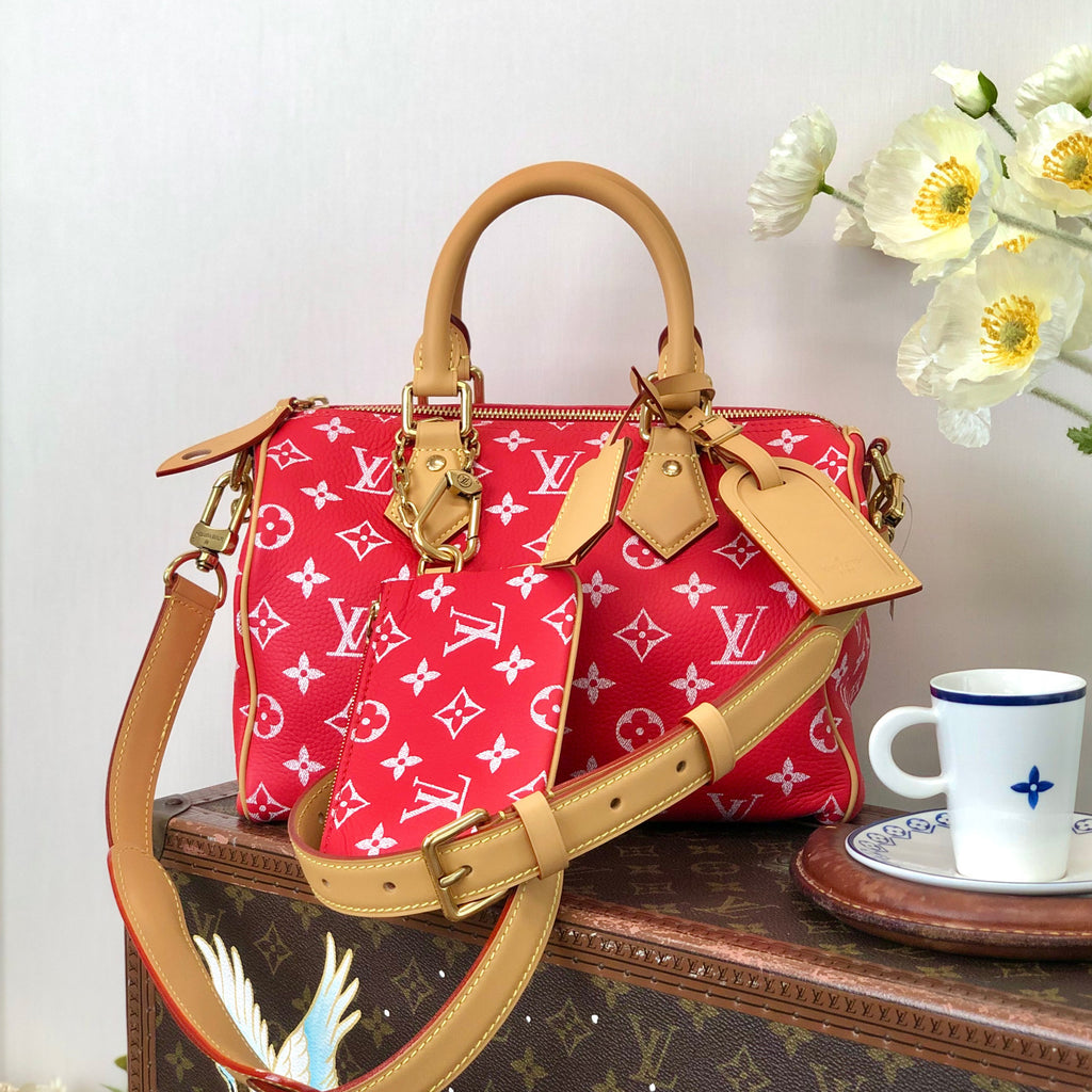 Louis Vuitton Women's Fashion Classic Red Logo Zipper Closure Leather Shoulder Bag Handbags In Small Medium And Large Sizes Crossbody Bag Bags #78658