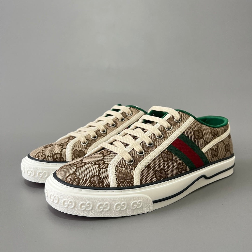 GUCCI Women's Gucci Tennis 1977 Sneaker in Beige Ebony Original GG Canvas #379374