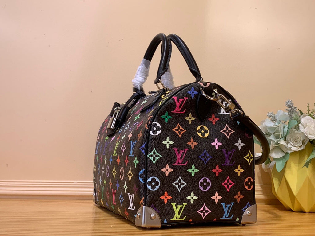 Louis Vuitton Lv X Tm Speedy Soft 30 Women Solid Color Detachable Adjustable Shoulder Strap Zipper Closure Cow Leather Single Shoulder Crossbody Tote Travel Bag Bags #75433