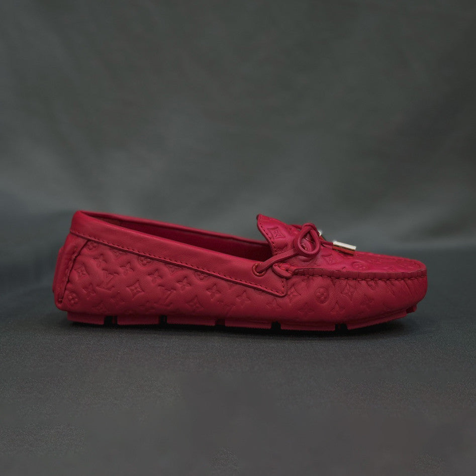 Louis Vuitton Women's Spring/Autumn Fashion Classic Round Toe Slip-On Leather Flat Low Top Loafers Shoes #78437