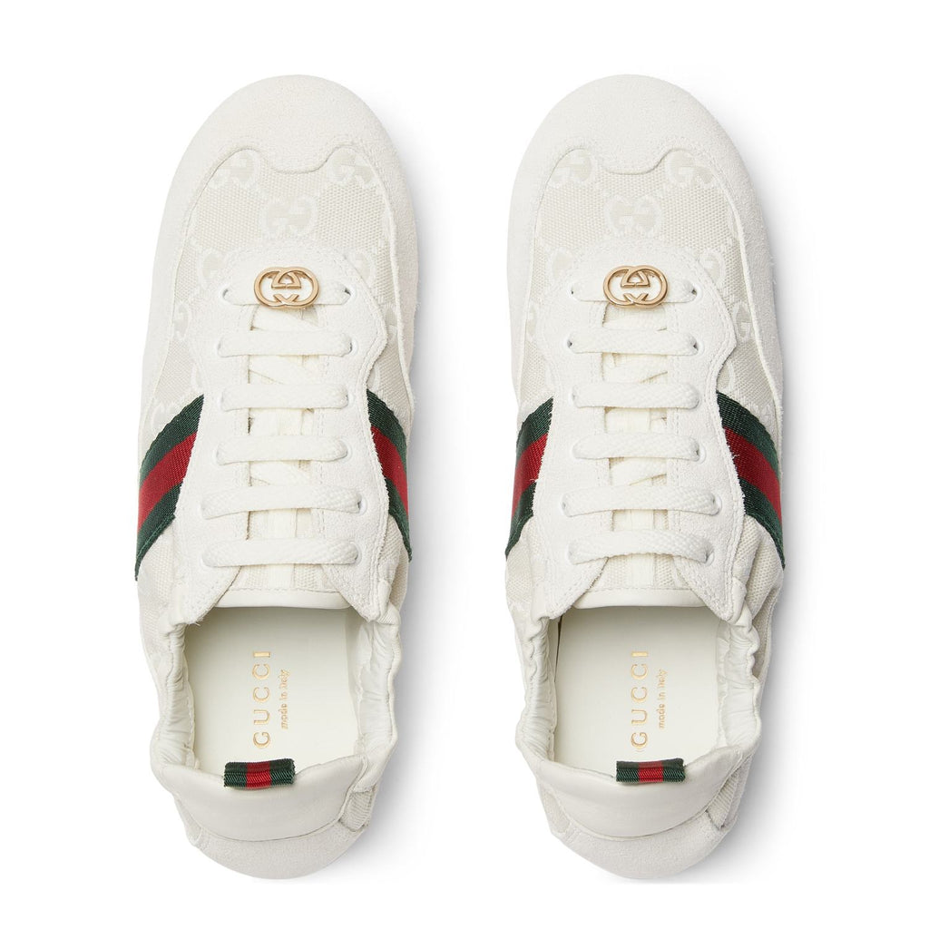 Gucci White GG Canvas Gucci Shift Series Women's Sneakers #333045