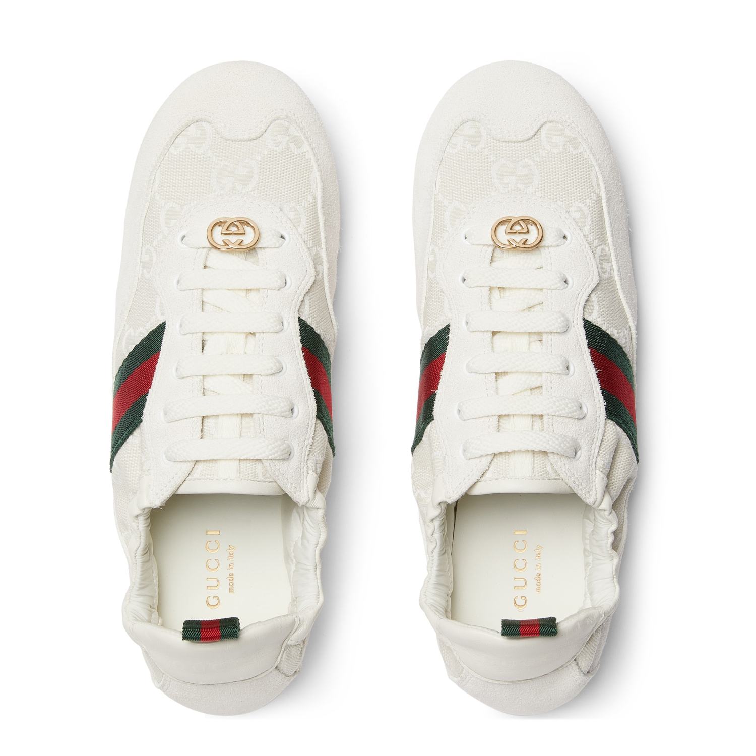 Gucci White GG Canvas Gucci Shift Series Women's Sneakers #333045