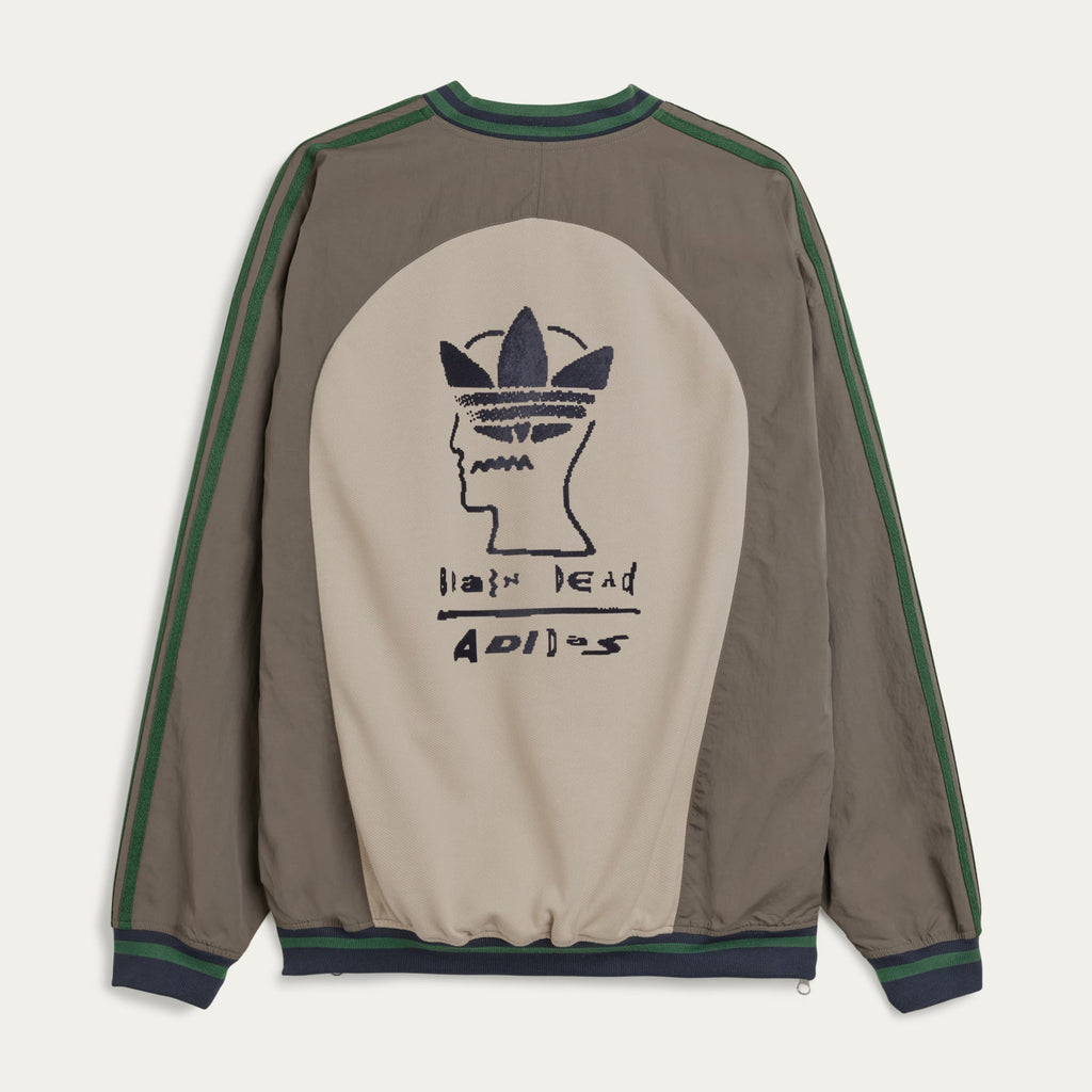 Adidas x Brain Dead Men's Spring/Summer Autumn Retro Color Contrasting Sports V-neck Hoodie Logo Long Sleeve Sweatshirt #81714