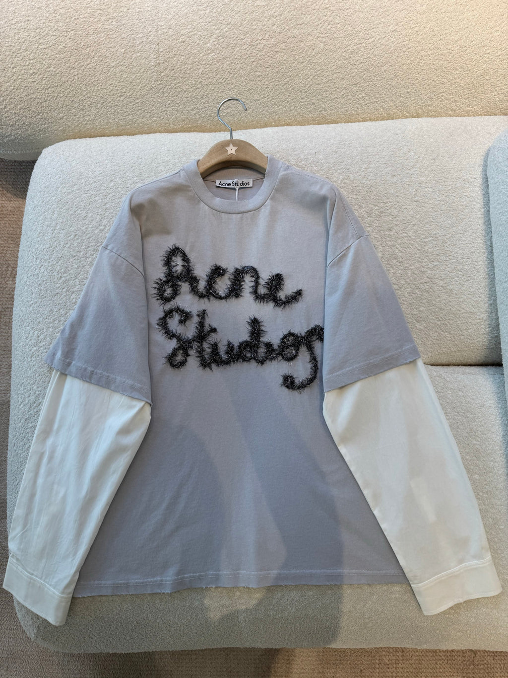 Acne Studios Layered Logo T-shirt Light Blue #377466