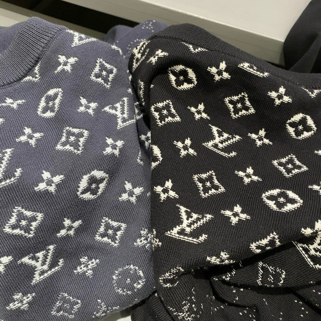 Louis Vuitton Men's Spring and Fall Gradient Logo Printed Round Neck Cotton Pullover Sweatshirt #98968
