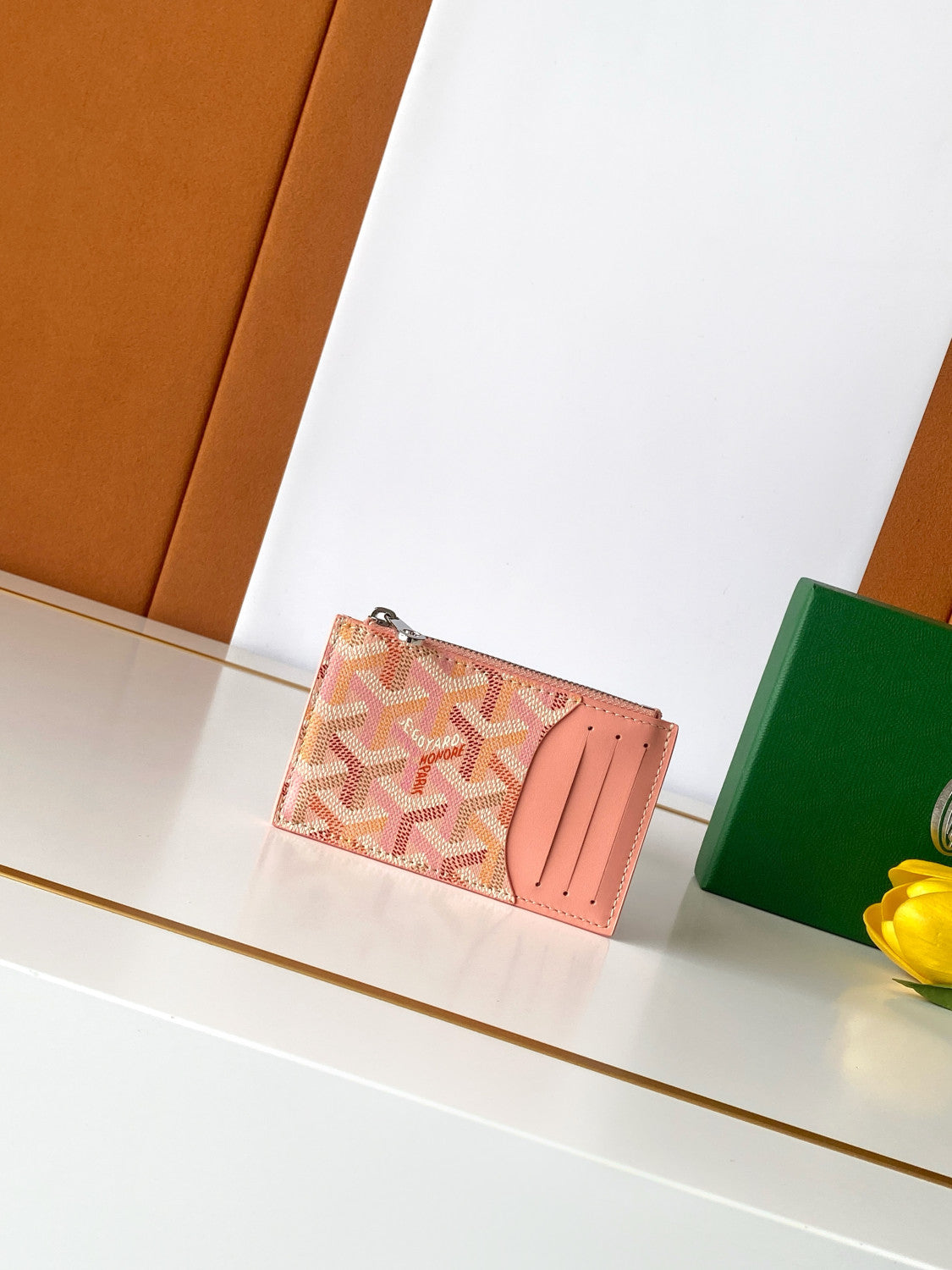Goyard Four Seasons Color Collection Bourbon Zipped Card Holder Multicolored Fashionable Card Holders Card Pouches Wallets And Coin Purses Bag Bags #84312A