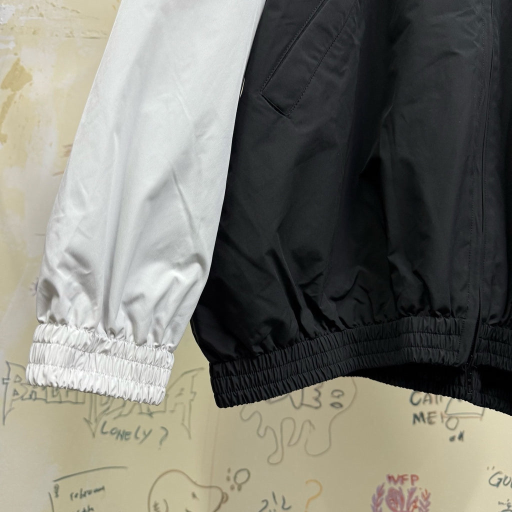 Balenciaga Men's Spring And Autumn Colorblocking High Collar Trench Coat Zipper Long Sleeve Loose Jacket #81298