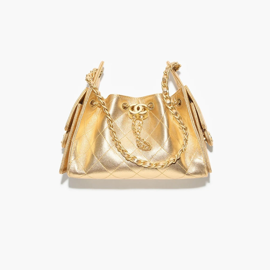 Chanel 25 Mini handbag Metallic Grained Calfskin #333968