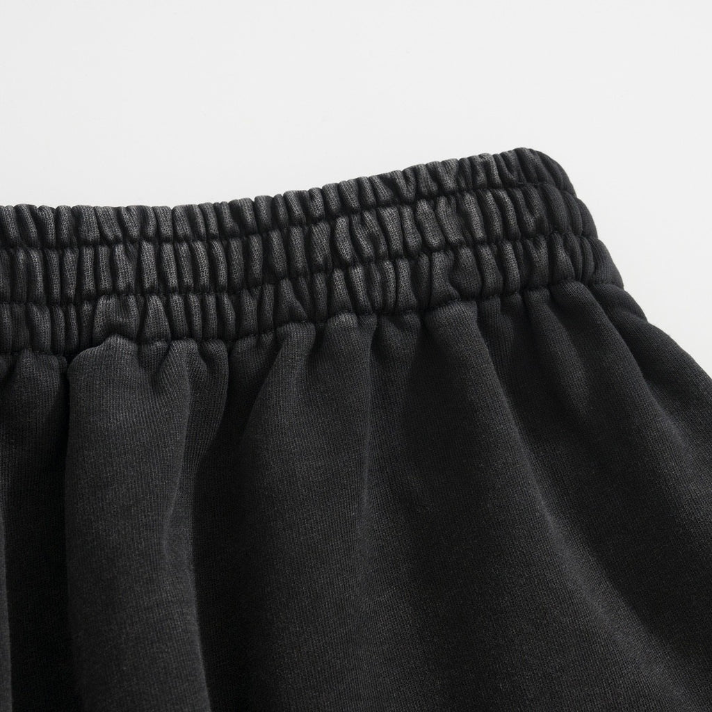 Balenciaga Men's Summer Flame Letter Black Stretch Mid Waist Cotton Shorts Pants #99535