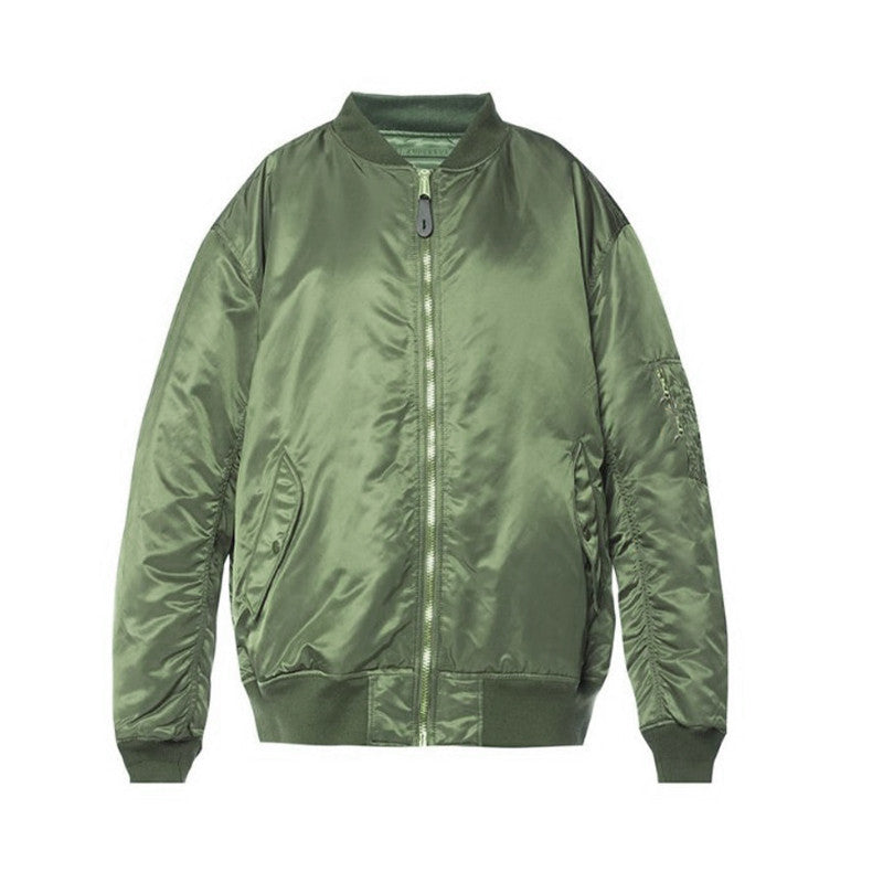 Vetements Men's Women's Spring and Autumn Solid Color Zipper Reversible Wearable Pilot Jacket Loose Casual Jacket #99364