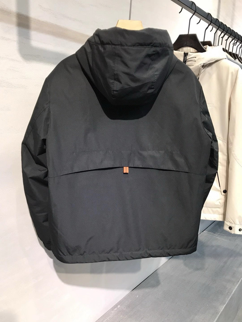 Ermenegildo Zegna Men's Winter Fashion Business Casual Solid Color Hooded Zipper Logo Print Down Jacket #79493