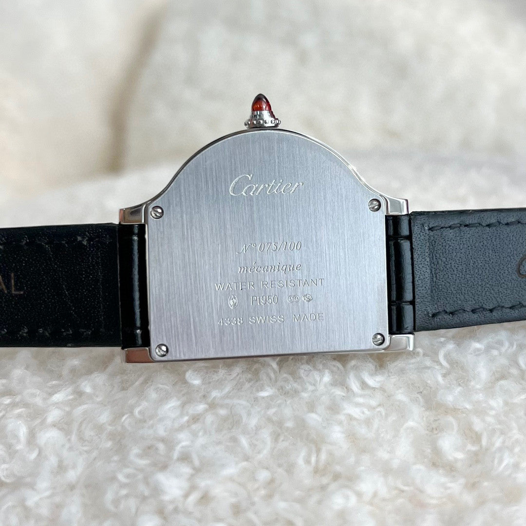 Cartier Women's Half Round Leather Strap Watch #96624