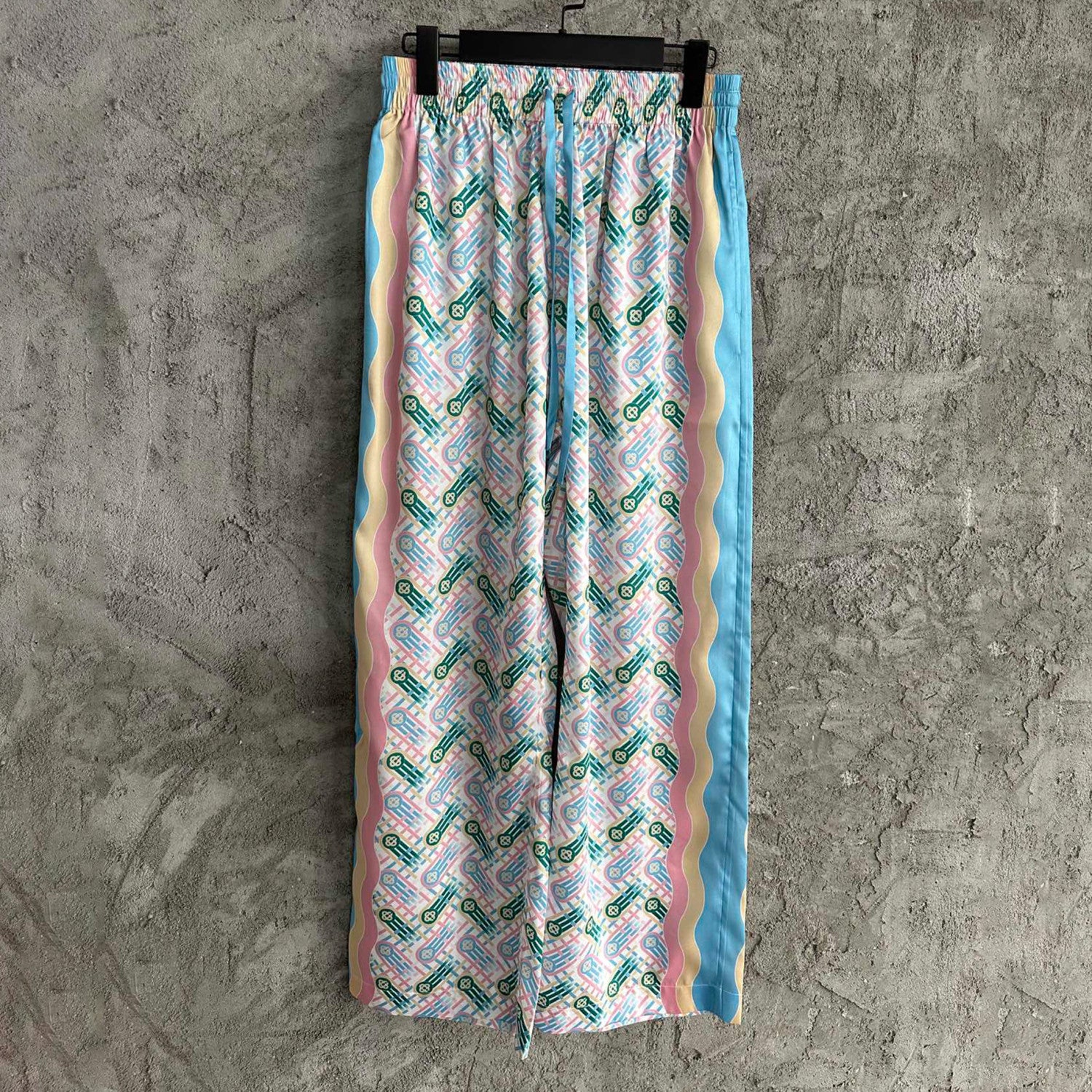 Casablanca Men's Summer Thin Versatile Printed Pants American High Street Loose Straight Casual Wide Leg Trousers #71785