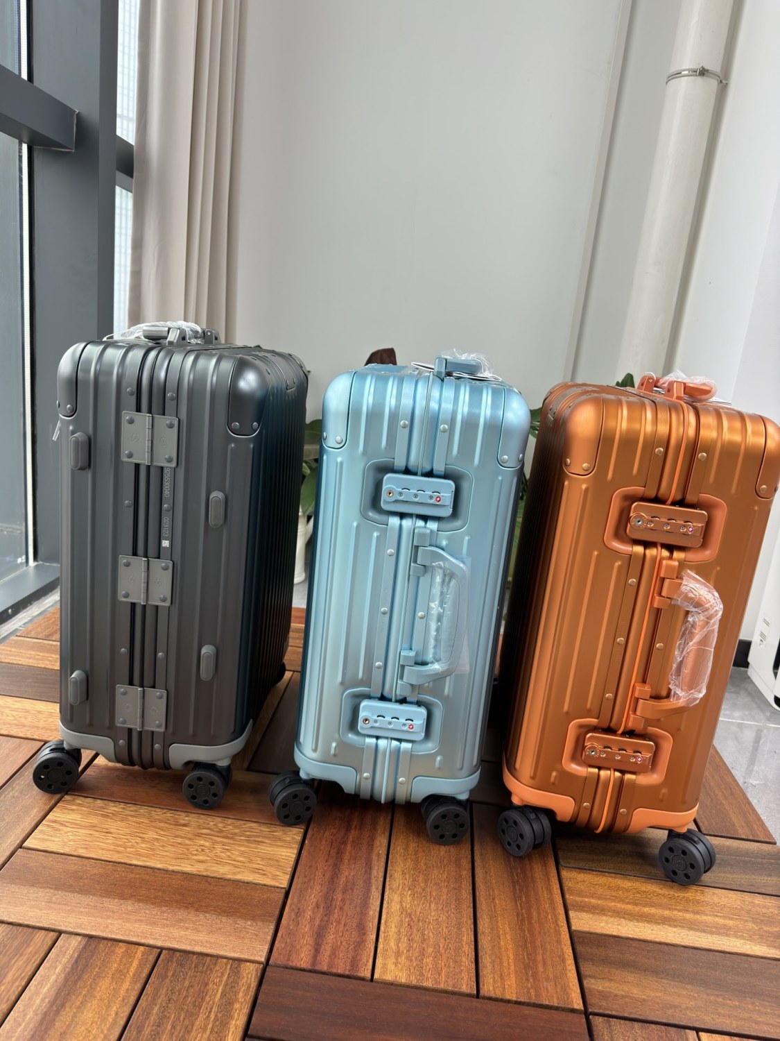 Rimowa Men's Women Solid Color Aluminum Magnesium Alloy Suitcase Suitcase Leisure 21-Inch Business Metal Shipping Trolley Case Box #76217