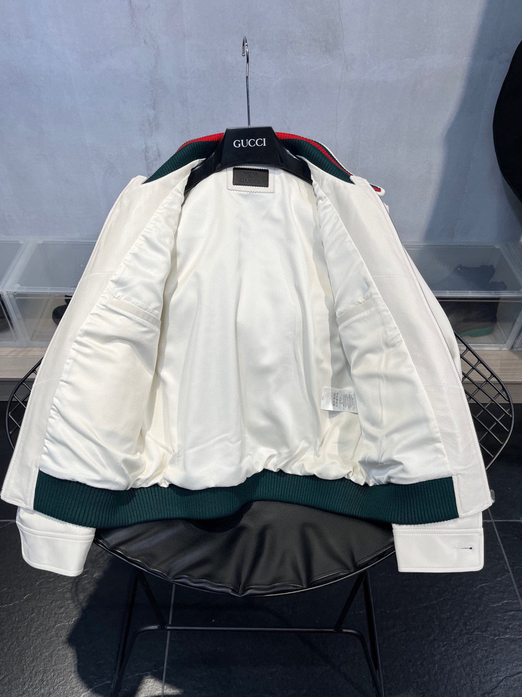 Gucci Leather Zip Jacket Coat #96132